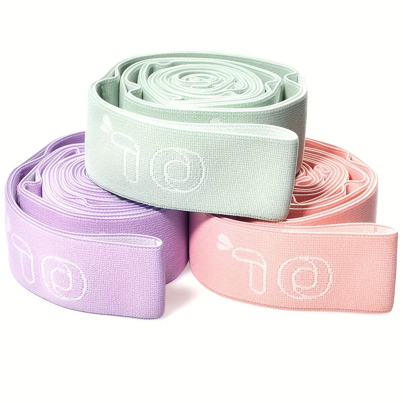 Full Body Workout, Multifunctional Yoga and Pilates Resistance Bands - Portable Flexibility and Strength Trainer, Suitable for Beginners, Home Fitness, Dance and Travel - Durable Polyester, Purple, Pink, Green