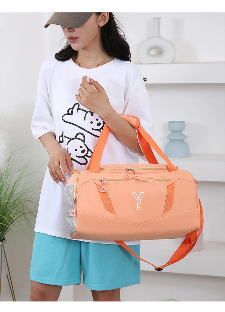 Woman Sports Gym Handbag Waterproof Fitness Training Bag Dry Wet Swimming Tote With Shoes Pocket Travel Luggage Shoulder Bags