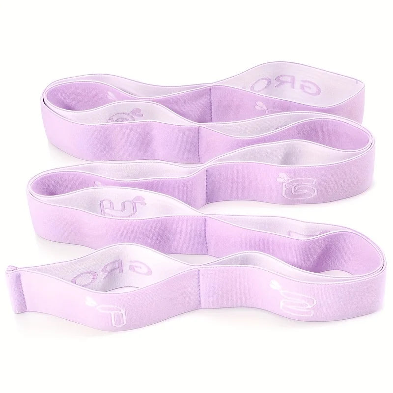 Full Body Workout, Multifunctional Yoga and Pilates Resistance Bands - Portable Flexibility and Strength Trainer, Suitable for Beginners, Home Fitness, Dance and Travel - Durable Polyester, Purple, Pink, Green