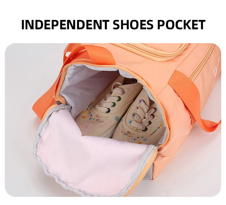 Woman Sports Gym Handbag Waterproof Fitness Training Bag Dry Wet Swimming Tote With Shoes Pocket Travel Luggage Shoulder Bags