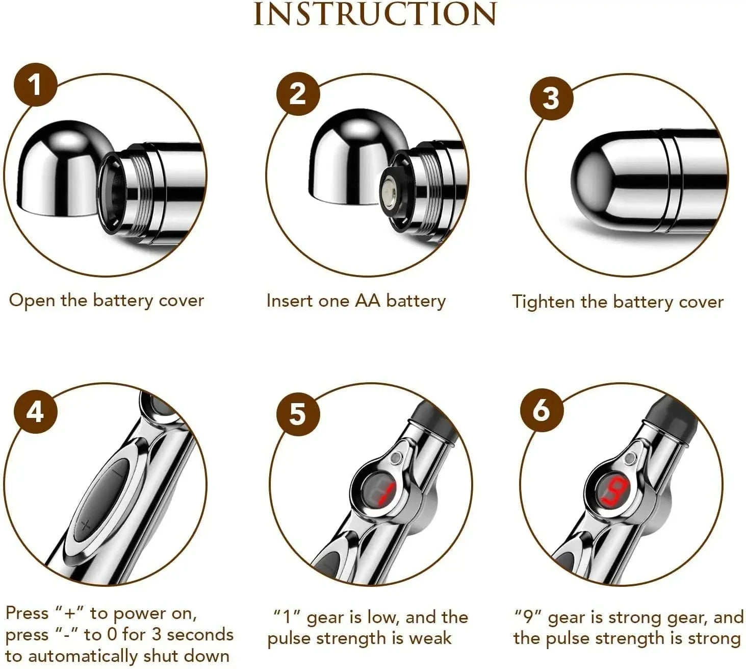 Electronic Acupuncture Point Massage Pen Multi-Function Meridian Press Energy Therapy Power Pen Pain Relief Tool