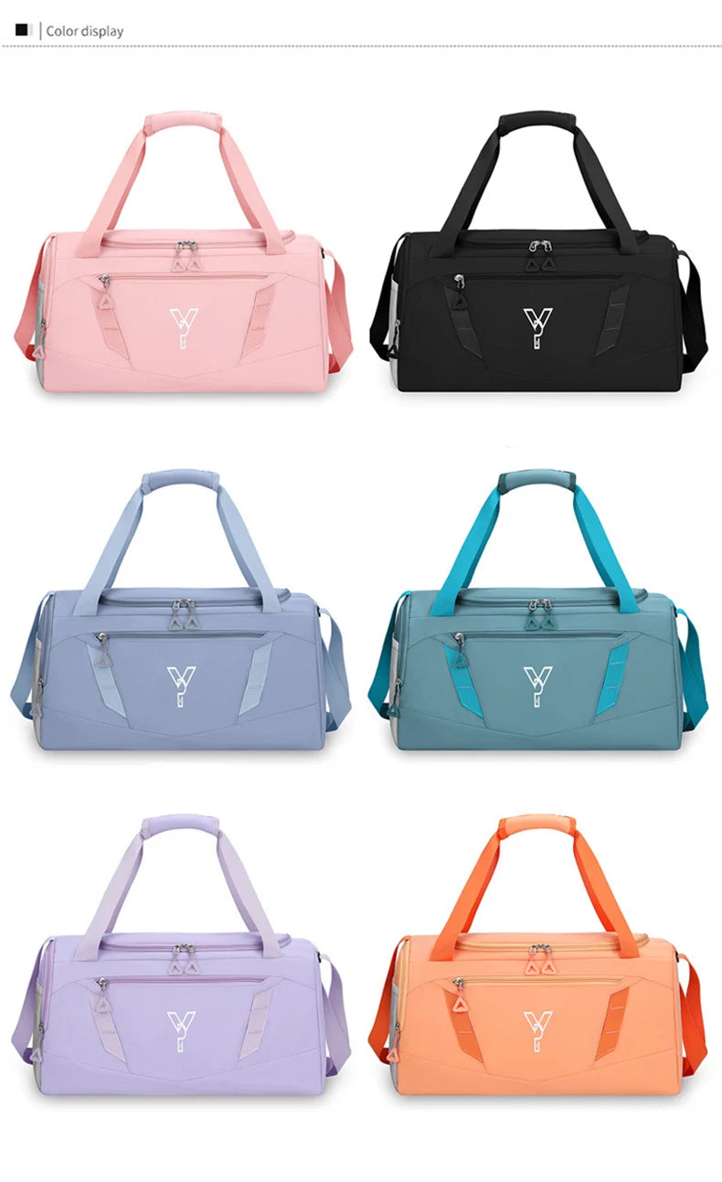 Woman Sports Gym Handbag Waterproof Fitness Training Bag Dry Wet Swimming Tote With Shoes Pocket Travel Luggage Shoulder Bags