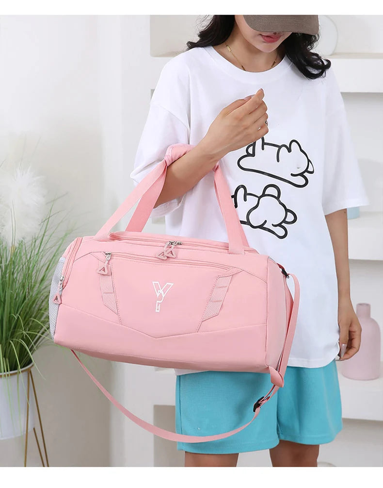 Woman Sports Gym Handbag Waterproof Fitness Training Bag Dry Wet Swimming Tote With Shoes Pocket Travel Luggage Shoulder Bags