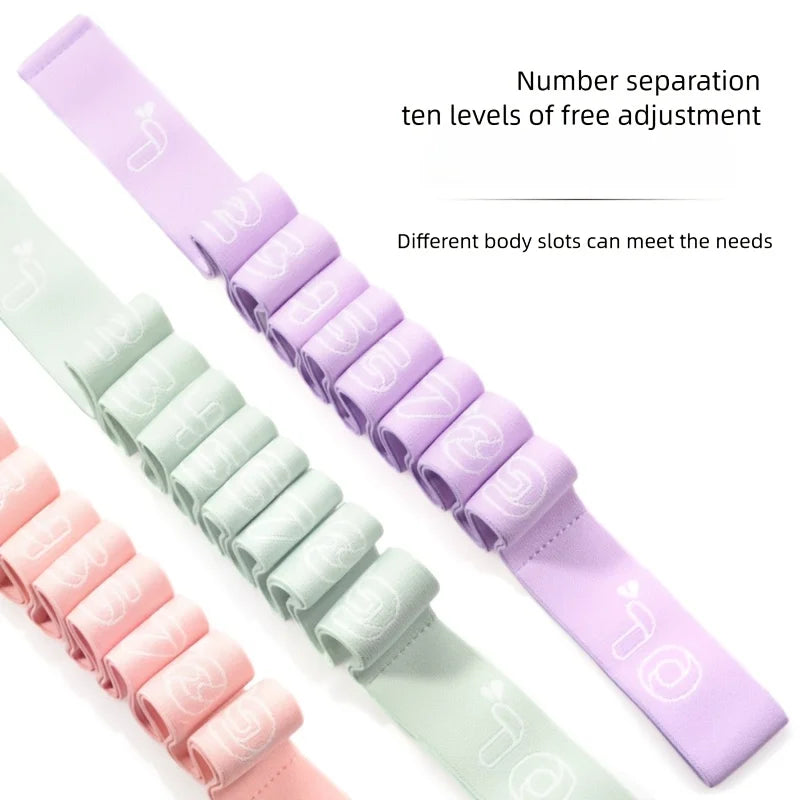 Full Body Workout, Multifunctional Yoga and Pilates Resistance Bands - Portable Flexibility and Strength Trainer, Suitable for Beginners, Home Fitness, Dance and Travel - Durable Polyester, Purple, Pink, Green