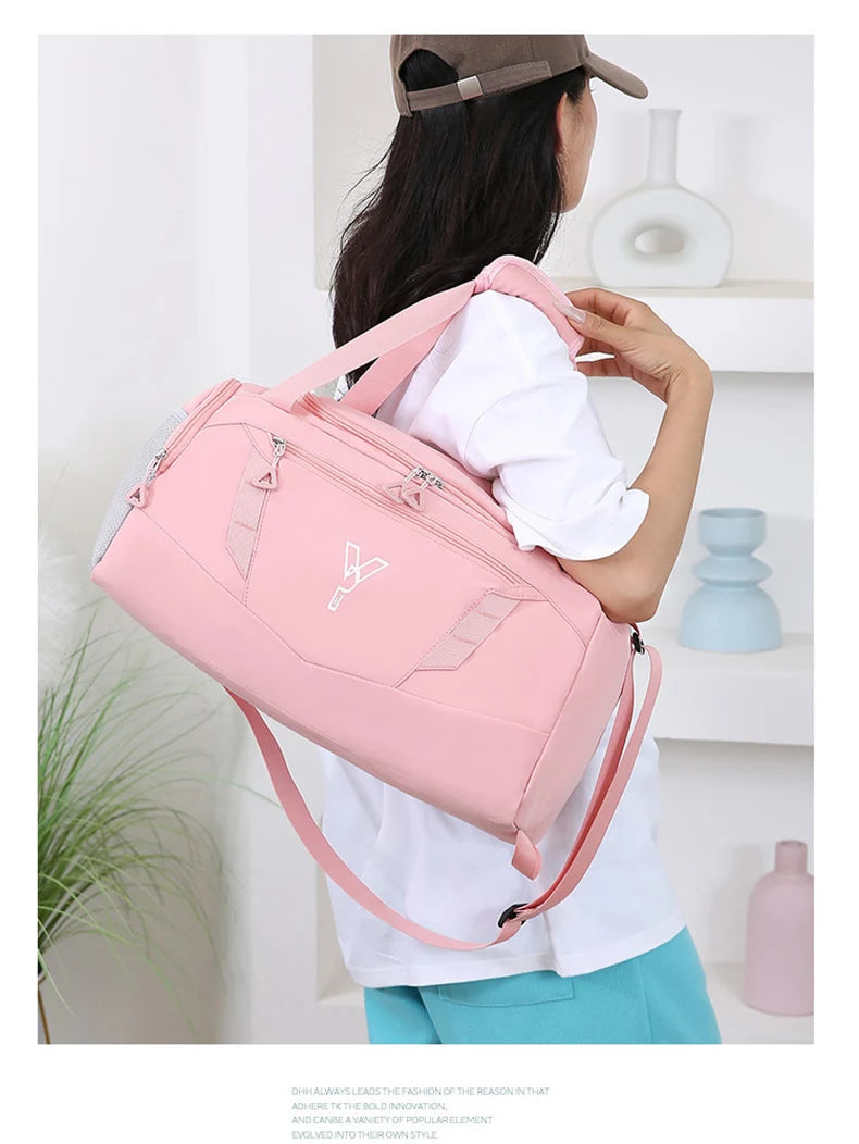 Woman Sports Gym Handbag Waterproof Fitness Training Bag Dry Wet Swimming Tote With Shoes Pocket Travel Luggage Shoulder Bags