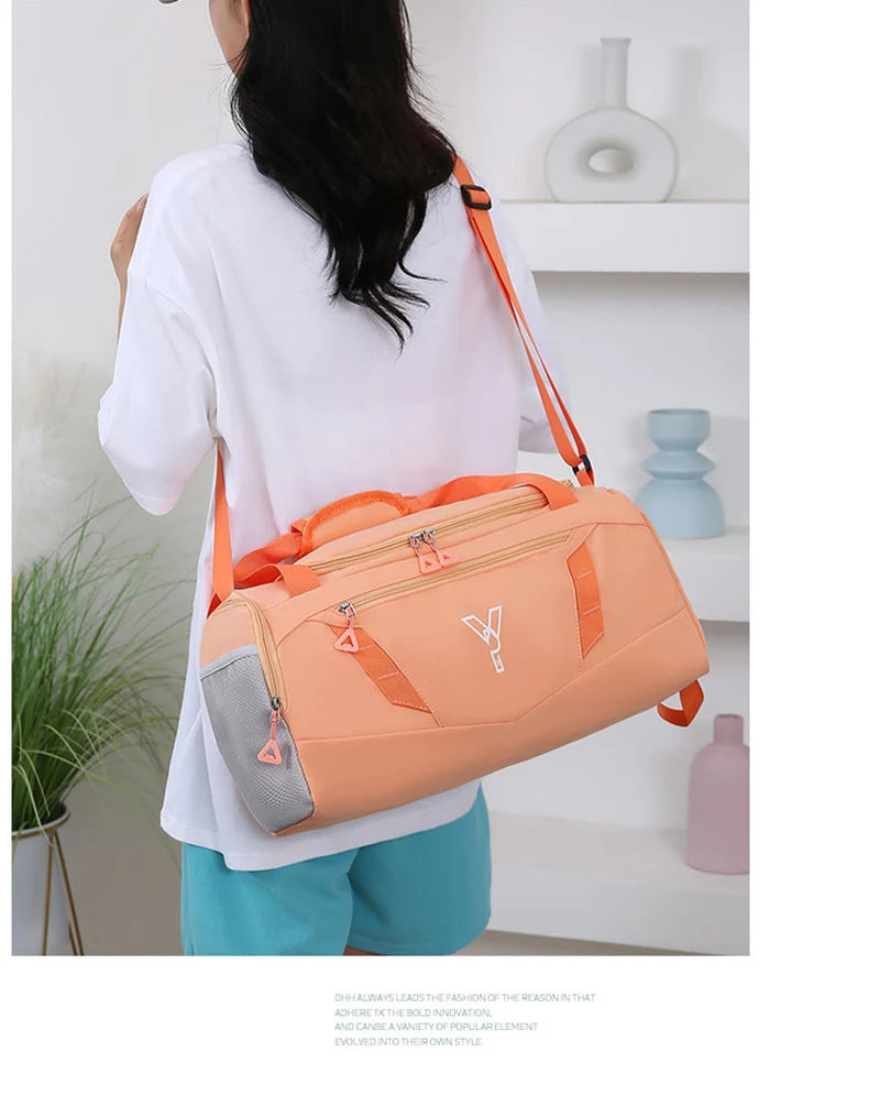 Woman Sports Gym Handbag Waterproof Fitness Training Bag Dry Wet Swimming Tote With Shoes Pocket Travel Luggage Shoulder Bags
