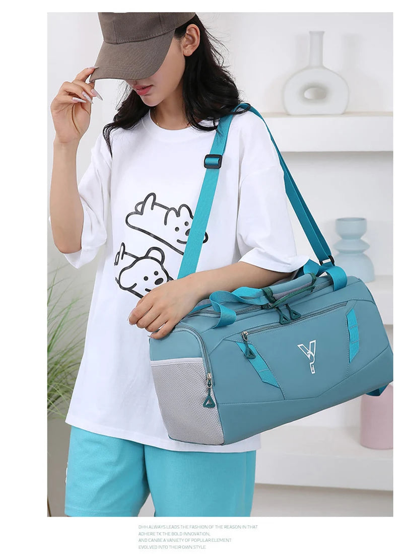 Woman Sports Gym Handbag Waterproof Fitness Training Bag Dry Wet Swimming Tote With Shoes Pocket Travel Luggage Shoulder Bags