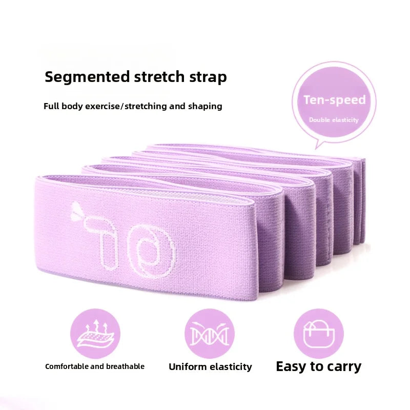 Full Body Workout, Multifunctional Yoga and Pilates Resistance Bands - Portable Flexibility and Strength Trainer, Suitable for Beginners, Home Fitness, Dance and Travel - Durable Polyester, Purple, Pink, Green